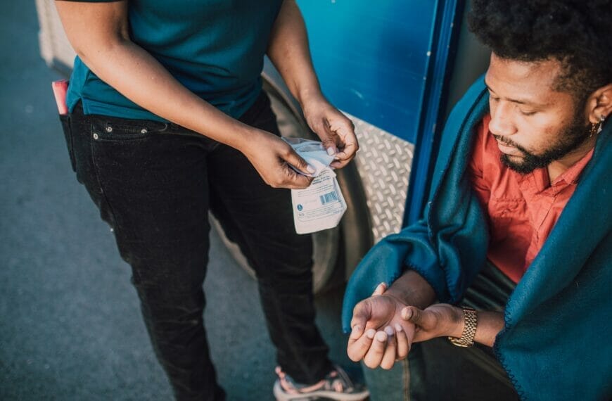 Man Holding his Hand